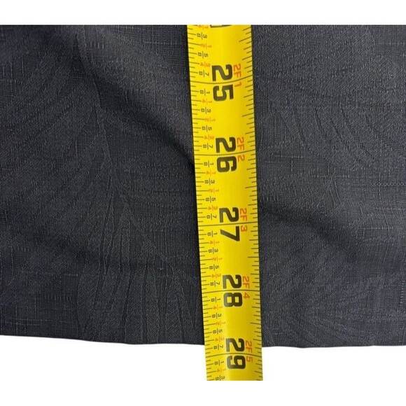 Duke Kahanamoku 100% Silk Shirt Hawaiian Black Tonal Embossed Palms Cabana LARGE - Picture 11 of 16